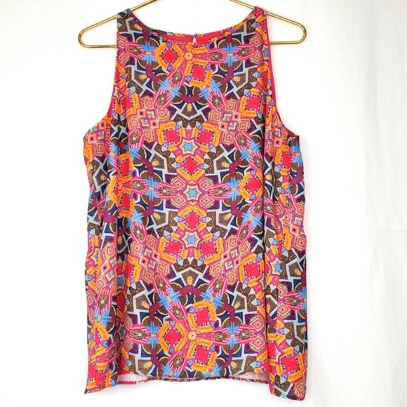 Kenar Tops - Kenar Women's Sleeveless Top Multicolor Vibrant Kaleidoscope Tank size Medium